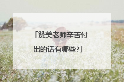 赞美老师辛苦付出的话有哪些?