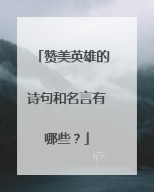 赞美英雄的诗句和名言有哪些?
