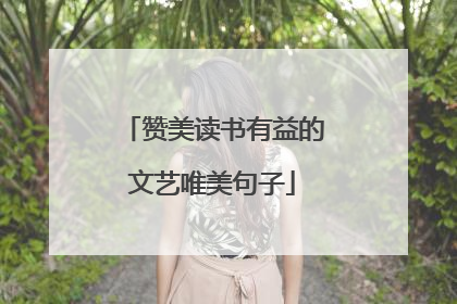 赞美读书有益的文艺唯美句子