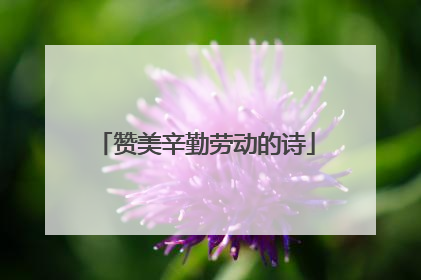 赞美辛勤劳动的诗