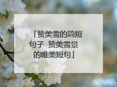 赞美雪的简短句子 赞美雪景的唯美短句