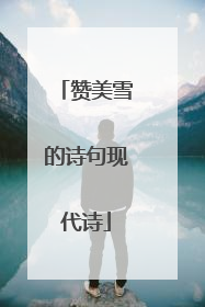 赞美雪的诗句现代诗