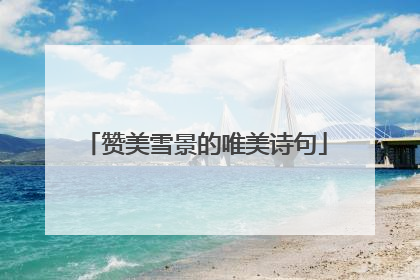 赞美雪景的唯美诗句