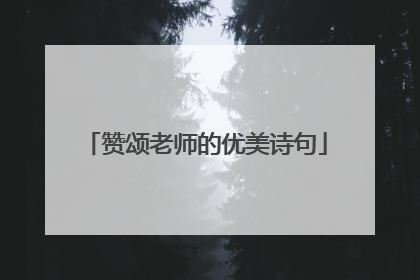 赞颂老师的优美诗句