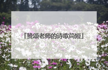 赞颂老师的诗歌简短