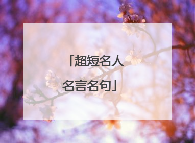 超短名人名言名句
