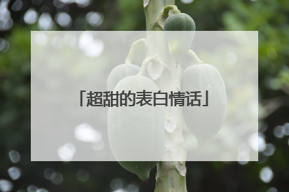 超甜的表白情话
