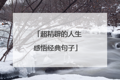 超精辟的人生感悟经典句子