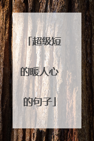 超级短的暖人心的句子