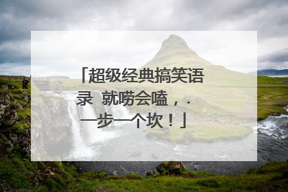 超级经典搞笑语录 就唠会嗑,.一步一个坎!