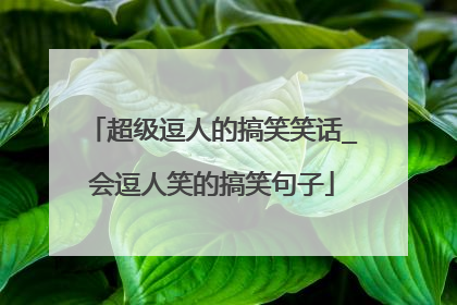 超级逗人的搞笑笑话_会逗人笑的搞笑句子