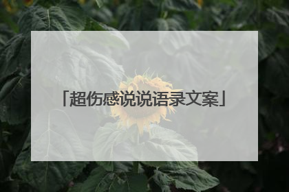 超伤感说说语录文案