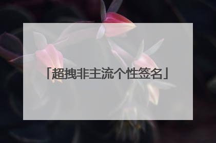 超拽非主流个性签名