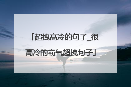 超拽高冷的句子_很高冷的霸气超拽句子
