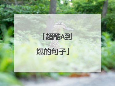 超酷A到爆的句子