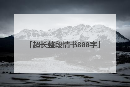 超长整段情书800字