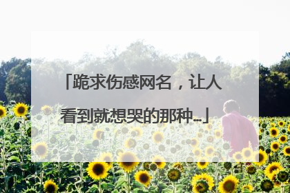 跪求伤感网名,让人看到就想哭的那种…