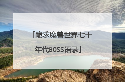 跪求魔兽世界七十年代BOSS语录