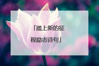 踏上新的征程励志诗句