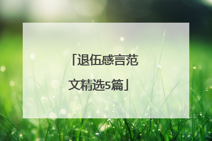 退伍感言范文精选5篇