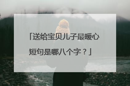 送给宝贝儿子最暖心短句是哪八个字?