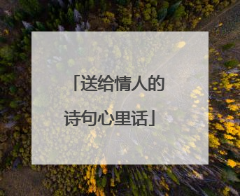送给情人的诗句心里话
