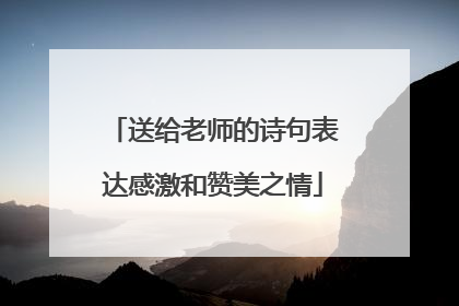 送给老师的诗句表达感激和赞美之情