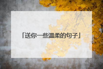 送你一些温柔的句子