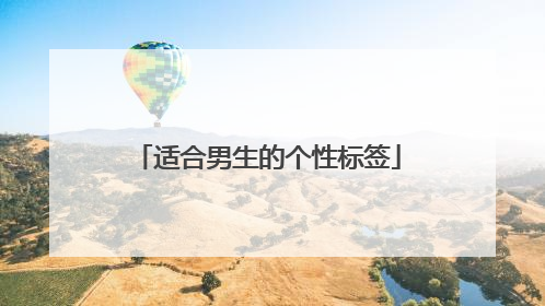 适合男生的个性标签
