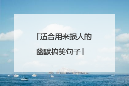 适合用来损人的幽默搞笑句子