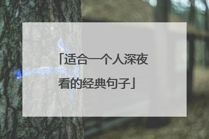 适合一个人深夜看的经典句子