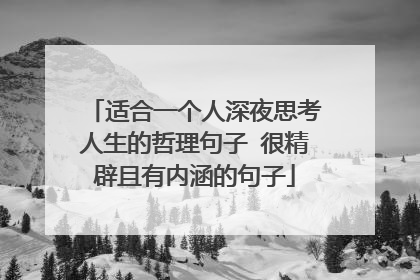 适合一个人深夜思考人生的哲理句子 很精辟且有内涵的句子
