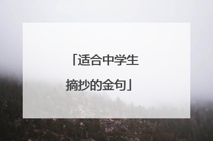 适合中学生摘抄的金句