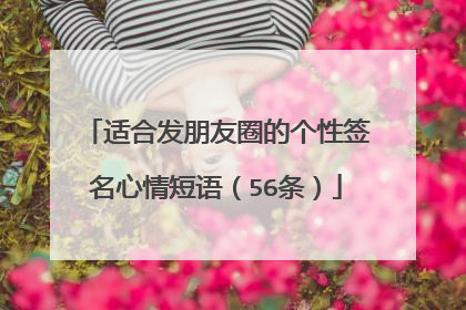 适合发朋友圈的个性签名心情短语(56条)