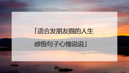 适合发朋友圈的人生感悟句子心情说说