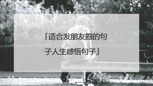 适合发朋友圈的句子人生感悟句子