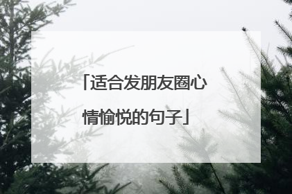 适合发朋友圈心情愉悦的句子