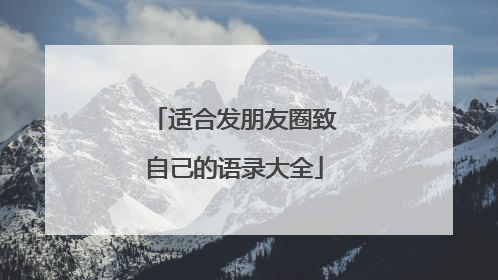 适合发朋友圈致自己的语录大全