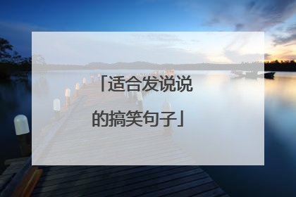 适合发说说的搞笑句子