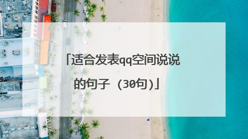 适合发表qq空间说说的句子 (30句)