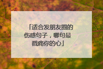 适合发朋友圈的伤感句子,哪句最戳痛你的心