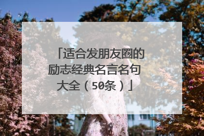 适合发朋友圈的励志经典名言名句大全(50条)