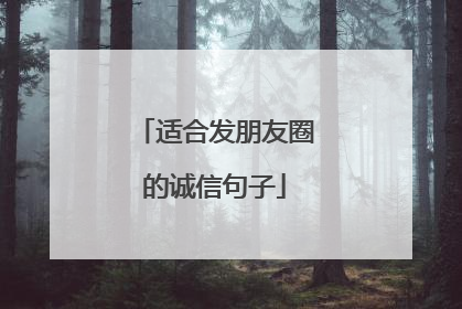 适合发朋友圈的诚信句子