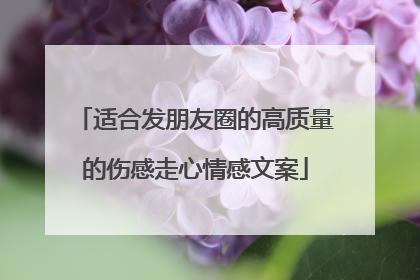 适合发朋友圈的高质量的伤感走心情感文案