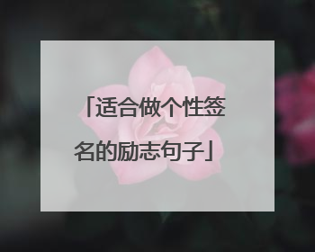 适合做个性签名的励志句子