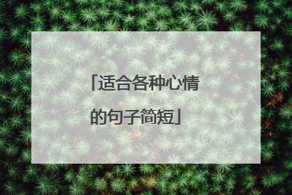 适合各种心情的句子简短
