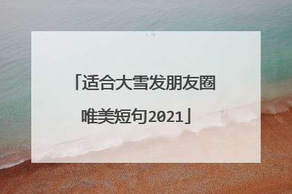 适合大雪发朋友圈唯美短句2021