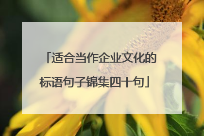 适合当作企业文化的标语句子锦集四十句