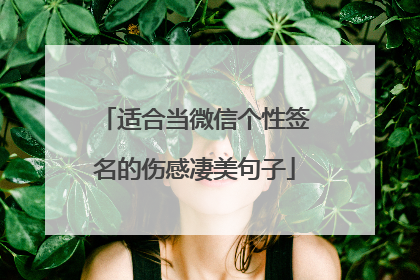 适合当微信个性签名的伤感凄美句子