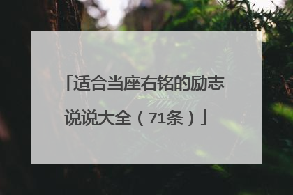 适合当座右铭的励志说说大全(71条)